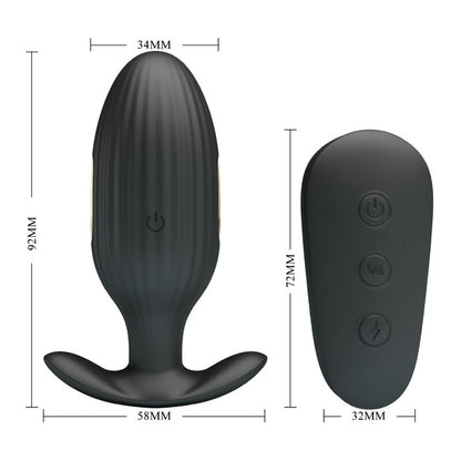 Pretty Love Kelly Plug Anal Rechargeable Vibrator Black | Niks.fi verkkokauppa