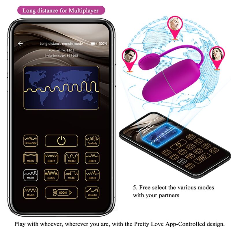 Pretty Love Nymph Vibrating Egg App Controlled Purple | Niks.fi verkkokauppa