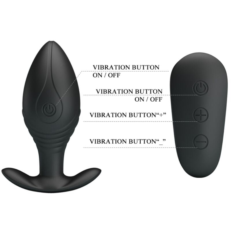 Pretty Love Regina Anal Plug Rechargeable Vibrator Black | Niks.fi verkkokauppa
