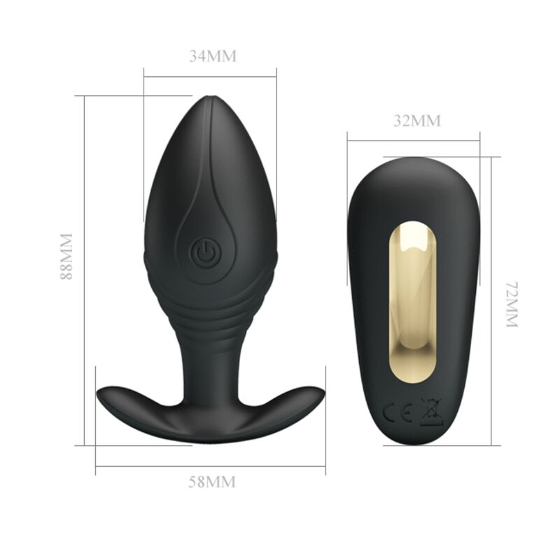Pretty Love Regina Anal Plug Rechargeable Vibrator Black | Niks.fi verkkokauppa