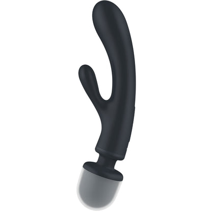 Satisfyer Triple Lover Rabbit Vibrator Massager Grey | Niks.fi verkkokauppa