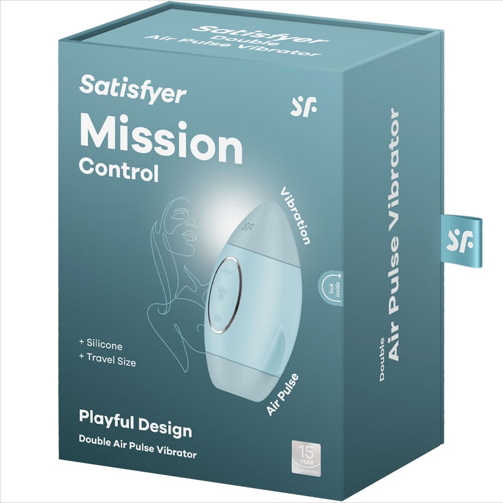 Satisfyer Mission Control Blue Small Double Impulse Vibrator | Niks.fi verkkokauppa
