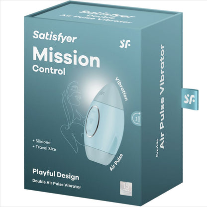Satisfyer Mission Control Blue Small Double Impulse Vibrator | Niks.fi verkkokauppa