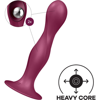 Satisfyer Double Ball-R Silicone Dildo Garnet | Niks.fi verkkokauppa