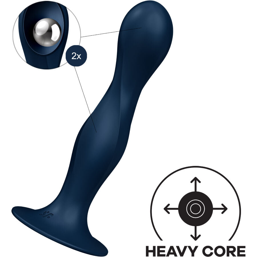 Satisfyer Double Ball-R Silicone Dildo Blue | Niks.fi verkkokauppa