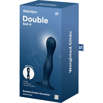 Satisfyer Double Ball-R Silicone Dildo Blue | Niks.fi verkkokauppa