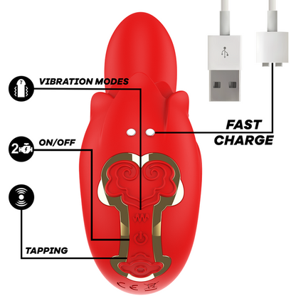 Mia Selena Stimulator Vibrating + Tapping Red | Niks.fi verkkokauppa