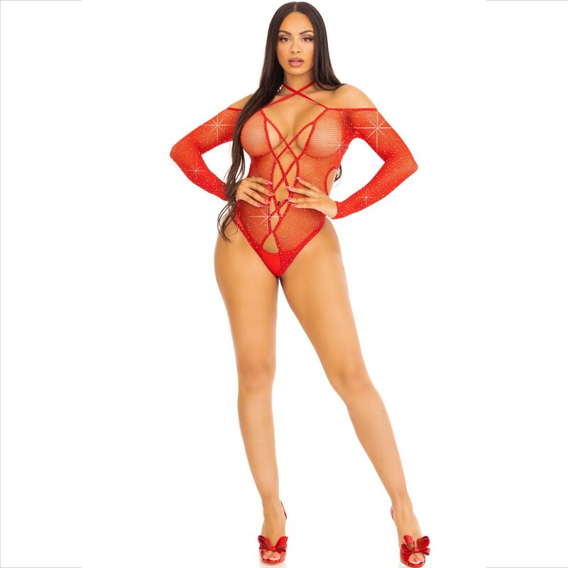 Leg Avenue Body Crothless With Gloss Red | Niks.fi verkkokauppa