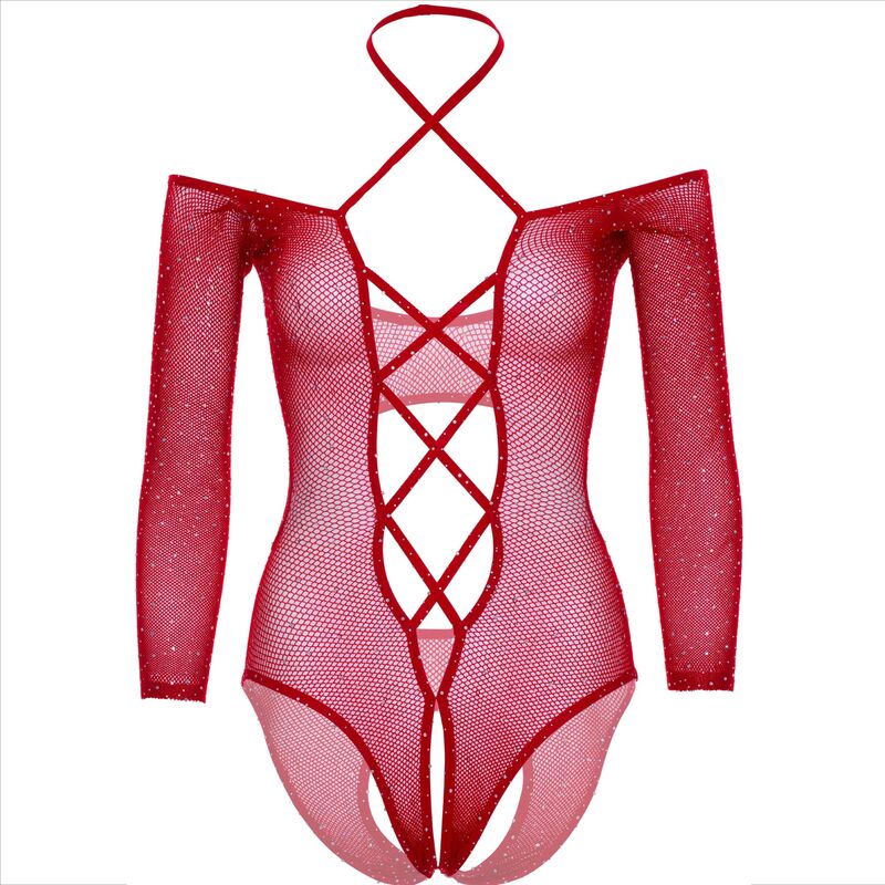 Leg Avenue Body Crothless With Gloss Red | Niks.fi verkkokauppa
