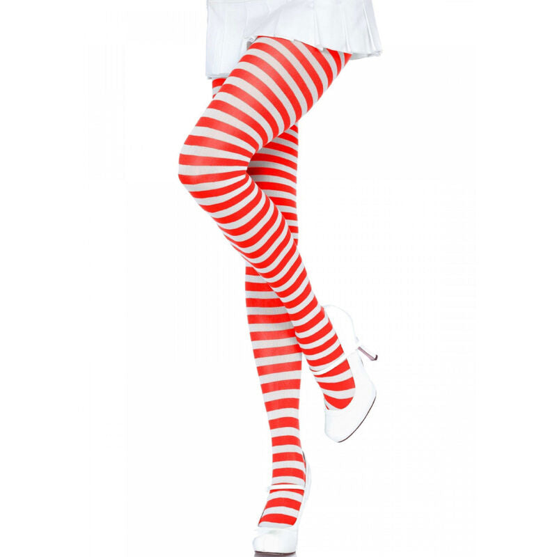 Leg Avenue White/Red Striped Tights | Niks.fi verkkokauppa