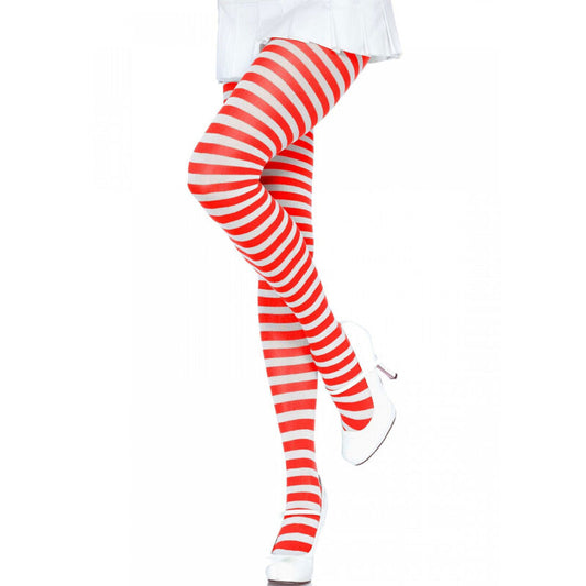 Leg Avenue White/Red Striped Tights | Niks.fi verkkokauppa