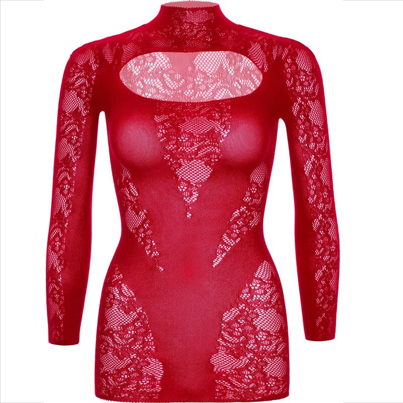 Leg Avenue Mini Dress With Lace Long Sleeve Red | Niks.fi verkkokauppa