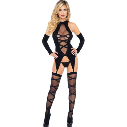 Leg Avenue Set 3 Pieces Body + Stockings + Sleeves | Niks.fi verkkokauppa