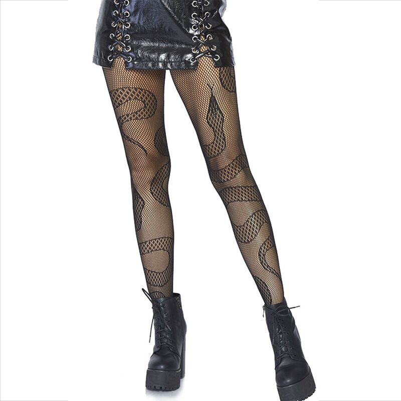 Leg Avenue Stockings Net Snakes Black | Niks.fi verkkokauppa