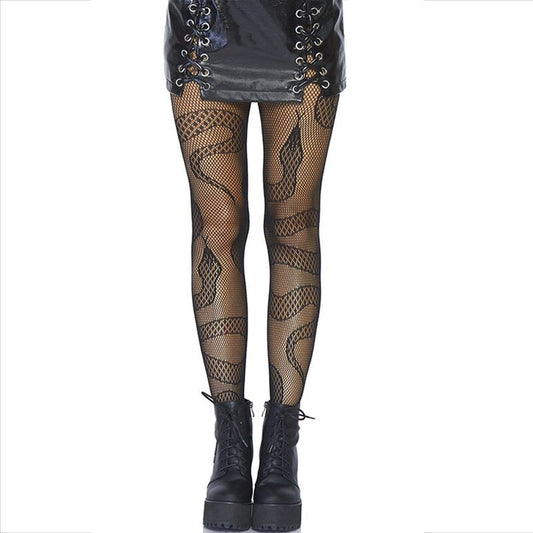 Leg Avenue Stockings Net Snakes Black | Niks.fi verkkokauppa
