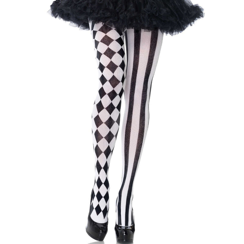 Leg Avenue Black/White Harlequin Tights | Niks.fi verkkokauppa