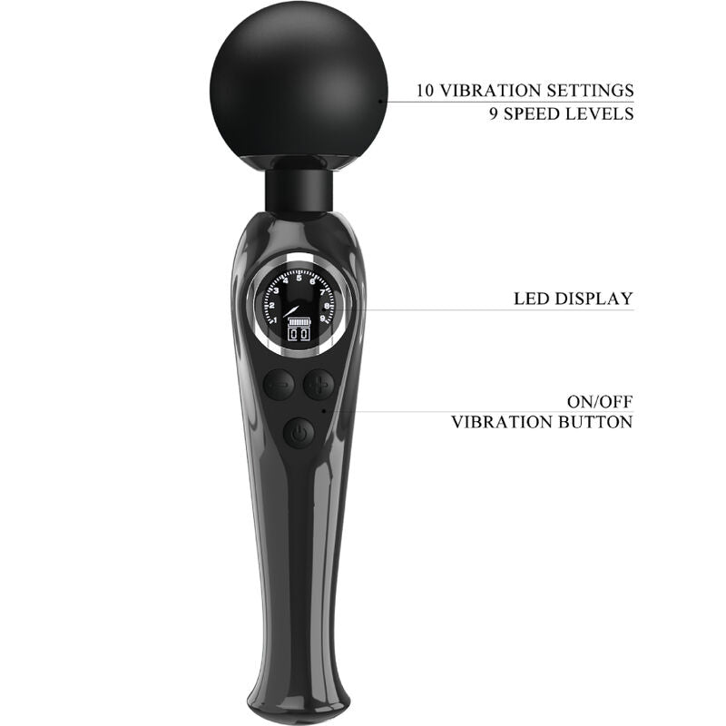 Pretty Love Skyler Vibrator Wand Black | Niks.fi verkkokauppa