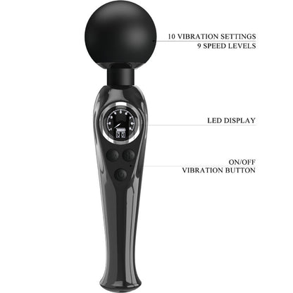 Pretty Love Skyler Vibrator Wand Black | Niks.fi verkkokauppa