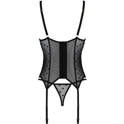 Passion Marina Corset & Thong Black S/M | Niks.fi verkkokauppa