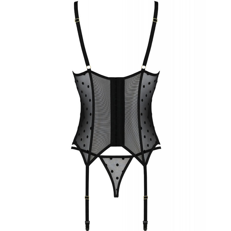 Passion Marina Corset & Thong Black L/Xl | Niks.fi verkkokauppa