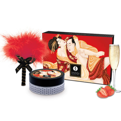 Shunga Strawberry Edible Massage Powder Kit | Niks.fi verkkokauppa