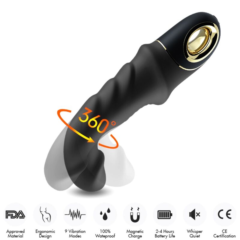 Armony Joyblade Dildo Vibrator Rotator Black | Niks.fi verkkokauppa
