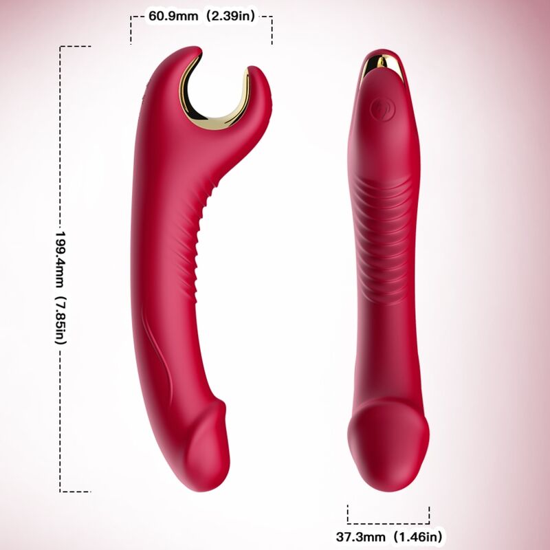 Armony Prince Dildo Vibrator & Rotator Red | Niks.fi verkkokauppa