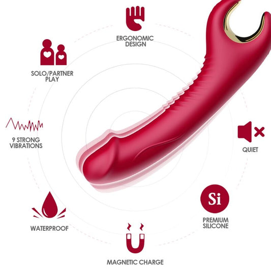 Armony Prince Dildo Vibrator & Rotator Red | Niks.fi verkkokauppa