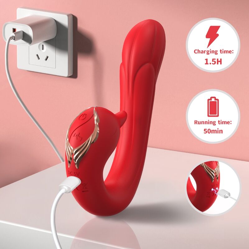 Armony Delfin Vibrator Multiposition & Heat Effect Red | Niks.fi verkkokauppa