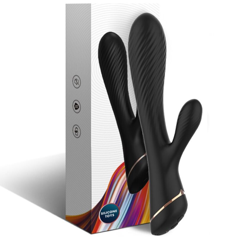 Vibraattori Rabbit Silikoni Musta | Niks.fi verkkokauppa