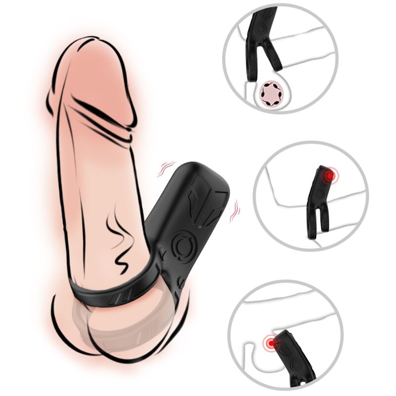 Armony Double Ring Vibrator Black | Niks.fi verkkokauppa