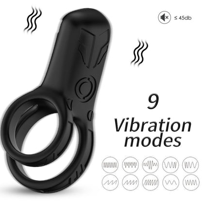Armony Double Ring Vibrator Black | Niks.fi verkkokauppa
