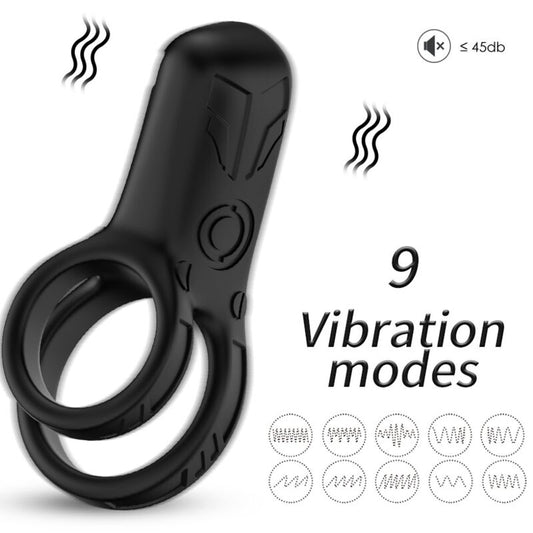 Armony Double Ring Vibrator Black | Niks.fi verkkokauppa