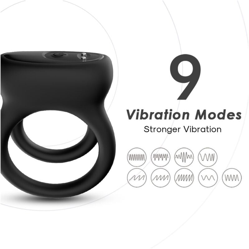 Armony Double Ring värisevä kaksoisrengas - musta - D-237947