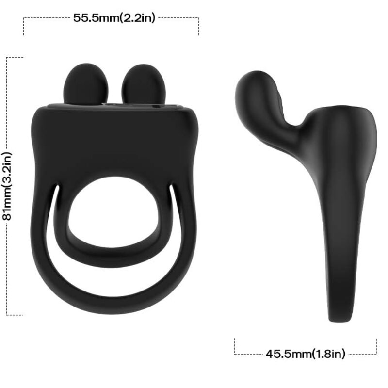 Armony Ring Vibrator Rabbit Black | Niks.fi verkkokauppa