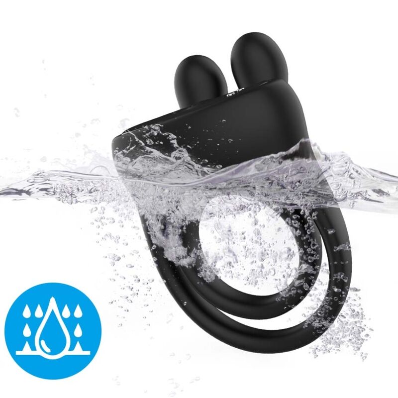 Armony Ring Vibrator Rabbit Black | Niks.fi verkkokauppa
