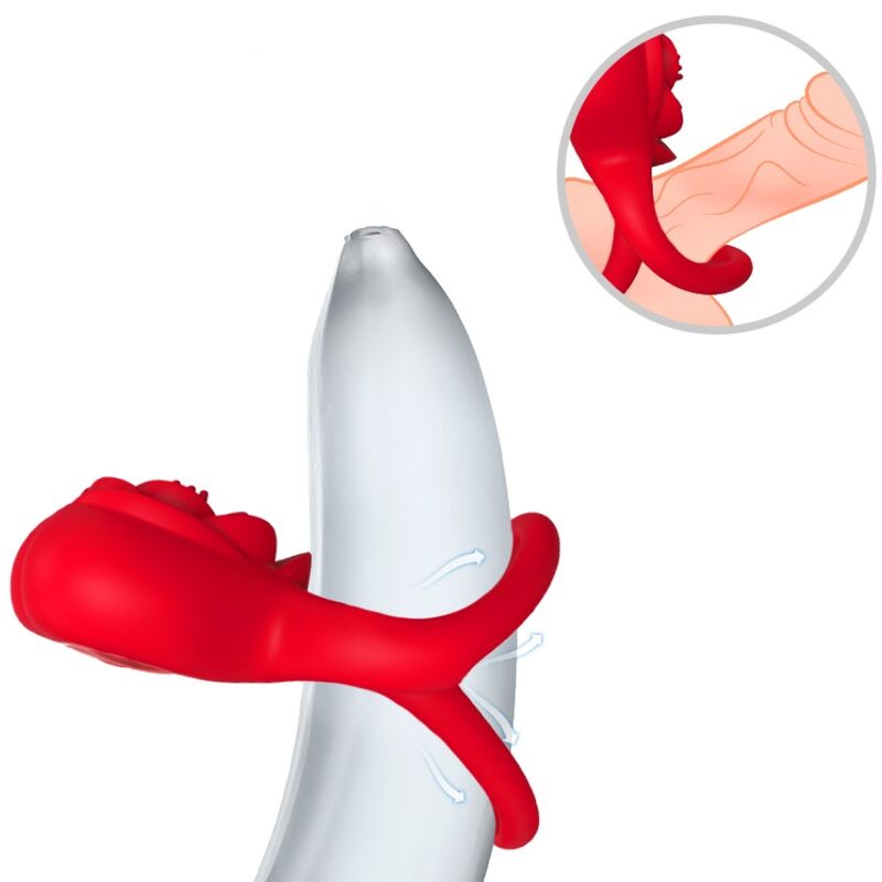 Armony Ring Vibrator Heart Red | Niks.fi verkkokauppa
