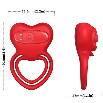 Armony Ring Vibrator Heart Red | Niks.fi verkkokauppa