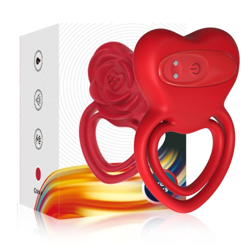 Armony Ring Vibrator Heart Red | Niks.fi verkkokauppa