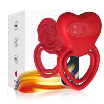 Armony Ring Vibrator Heart Red | Niks.fi verkkokauppa