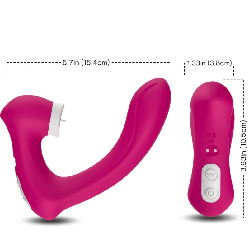 Armony Secretkiss Licking Vibrating Clit & Vibrator Curved Fuchsia | Niks.fi verkkokauppa