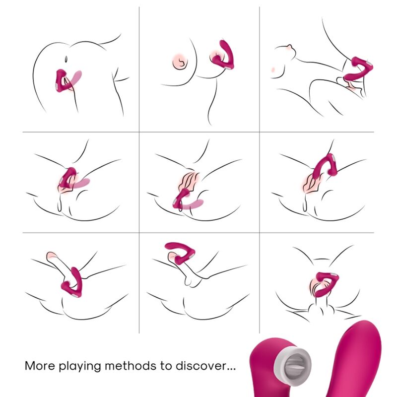 Armony Secretkiss Licking Vibrating Clit & Vibrator Curved Fuchsia | Niks.fi verkkokauppa