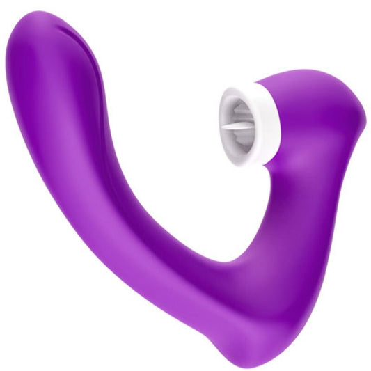 Armony Secretkiss Licking Vibrating Clit & Vibrator Curved Purple | Niks.fi verkkokauppa