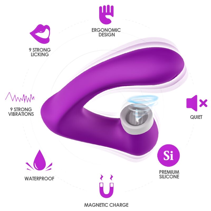 Armony Secretkiss Licking Vibrating Clit & Vibrator Curved Purple | Niks.fi verkkokauppa