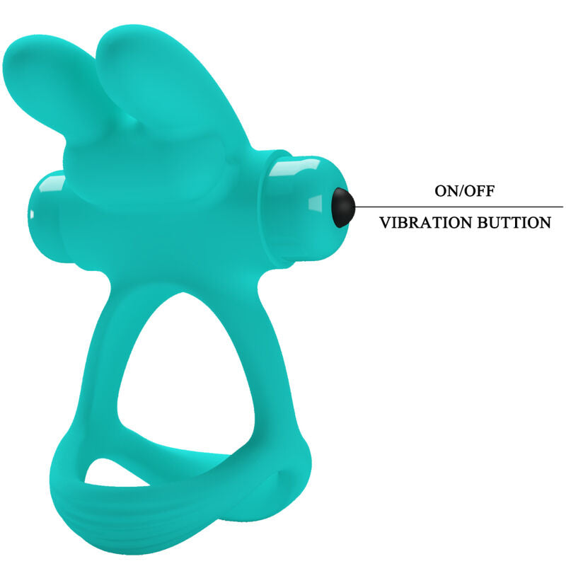 Pretty Love Dante Green Rabbit Vibrator Ring | Niks.fi verkkokauppa