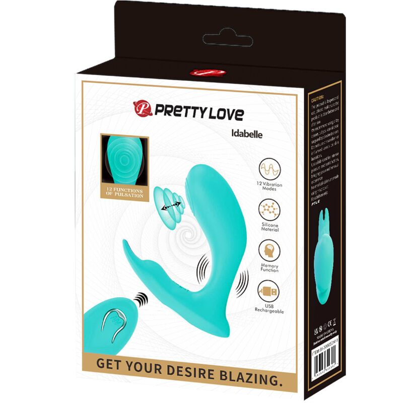 Pretty Love Idabelle Vibration & Pulsation Remote Control Blue | Niks.fi verkkokauppa