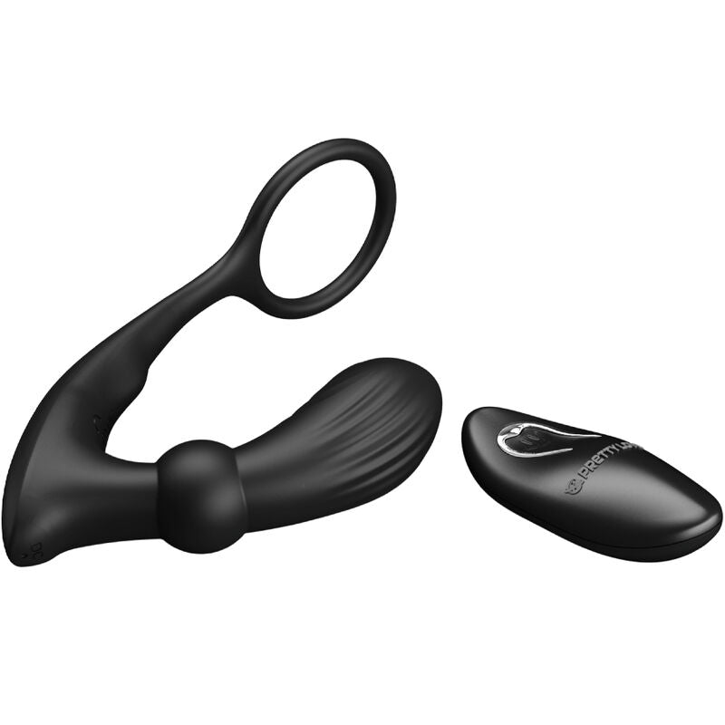 Pretty Love Warren Black Anal Ring & Vibrator | Niks.fi verkkokauppa