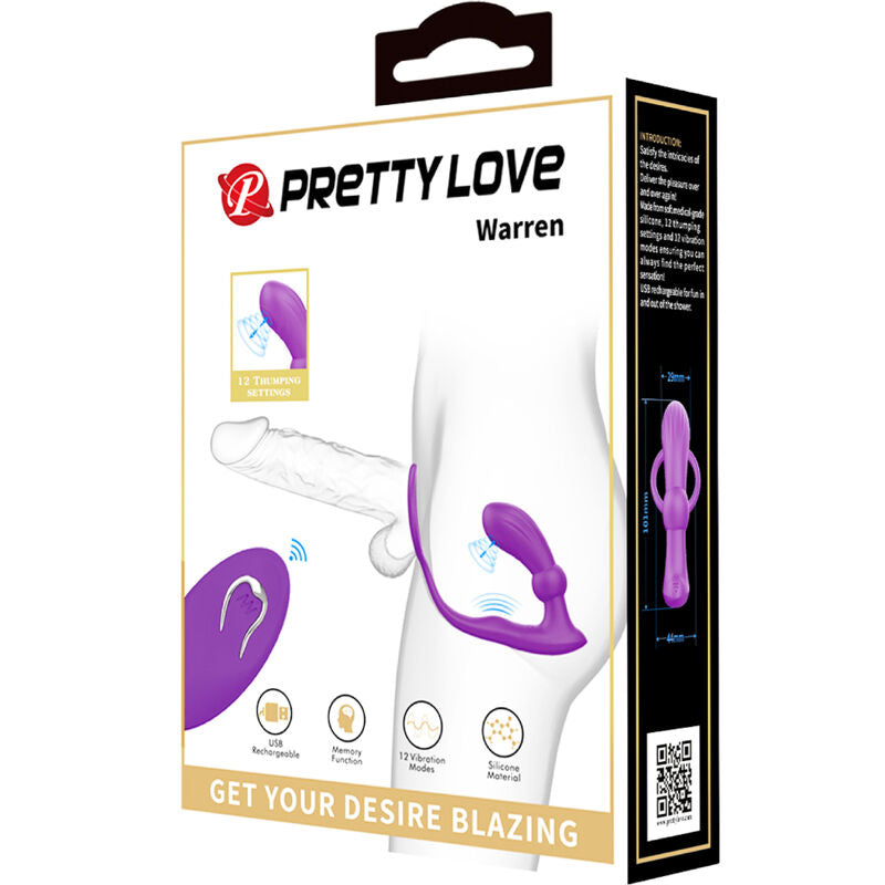 Pretty Love Warren Violet Anal Ring & Vibrator | Niks.fi verkkokauppa