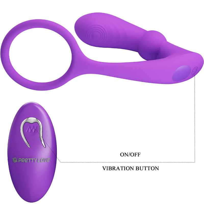 Pretty Love Warren Violet Anal Ring & Vibrator | Niks.fi verkkokauppa