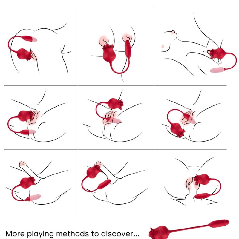 Armony Roselip Licking Vibrating Clit & Vibrator Red | Niks.fi verkkokauppa